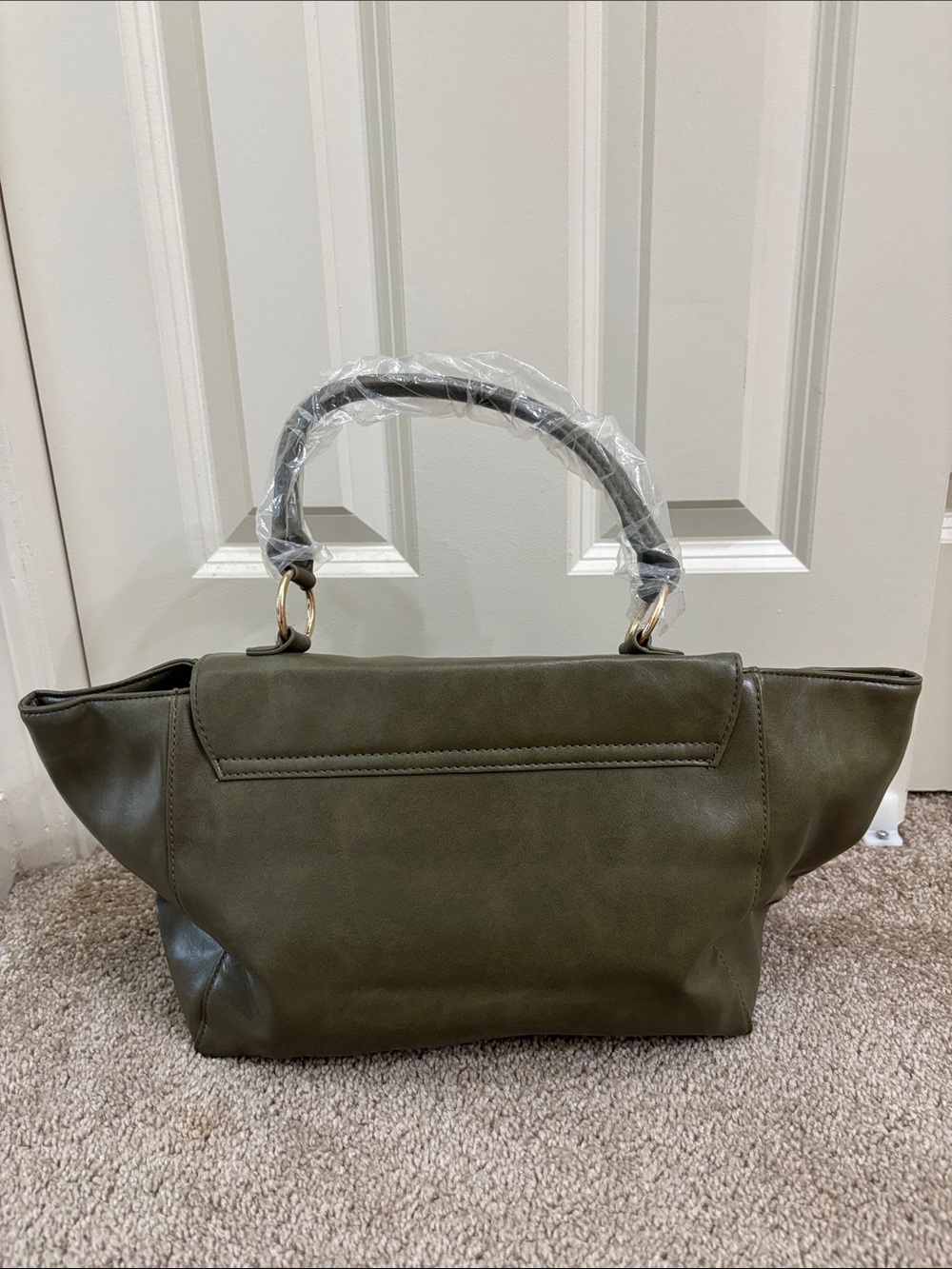 mark. Olive Green Structured Tote with Gold Hardware - Picture 3 of 7